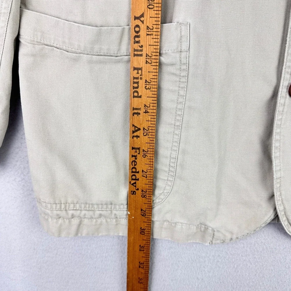 Duluth Presentation Blazer Jacket Mens Large‎ Khaki Cotton Canvas Fire Hose Work